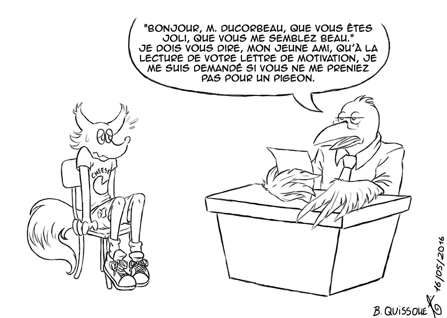 dessin noir et blanc renard