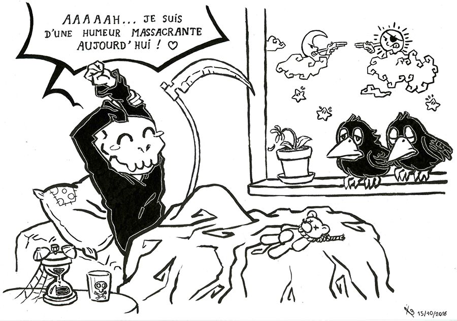 dessin noir et blanc mort