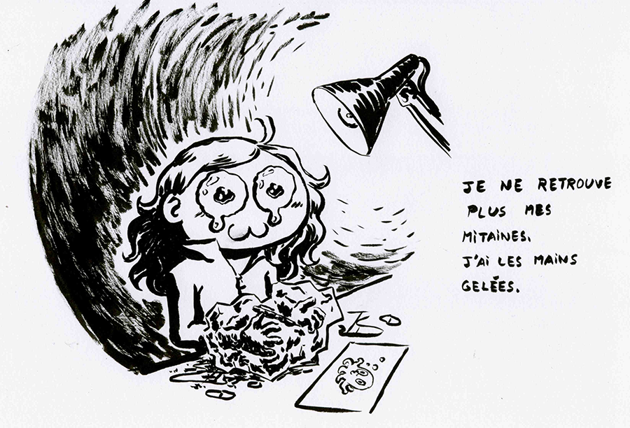 dessin noir et blanc mitaines