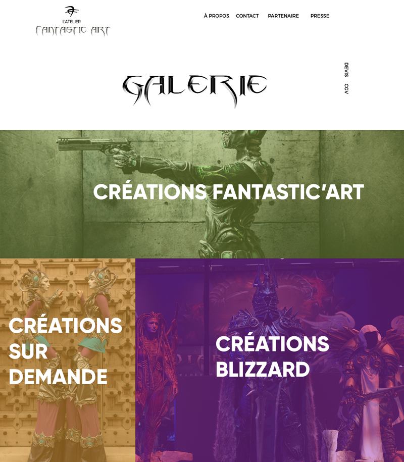 maquette graphique galerie Fantastic'Art