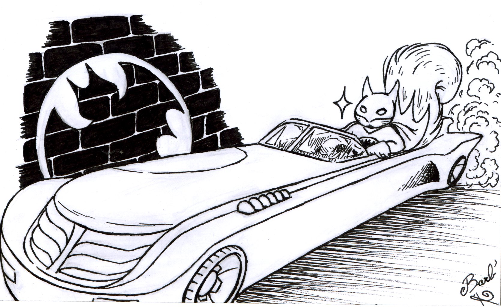 dessin encre batsquirrel