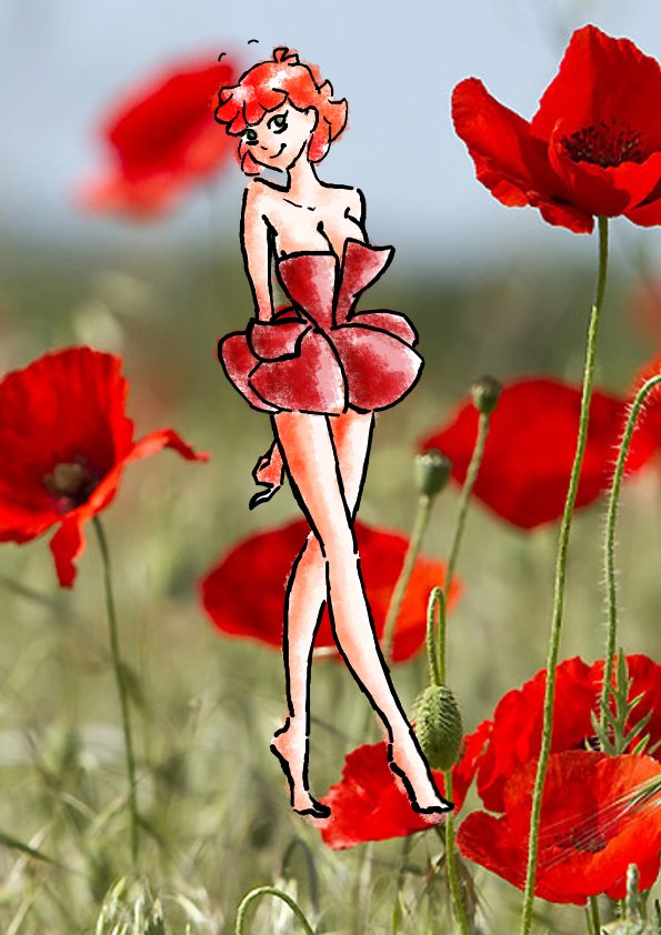 dessin gimp coquelicot