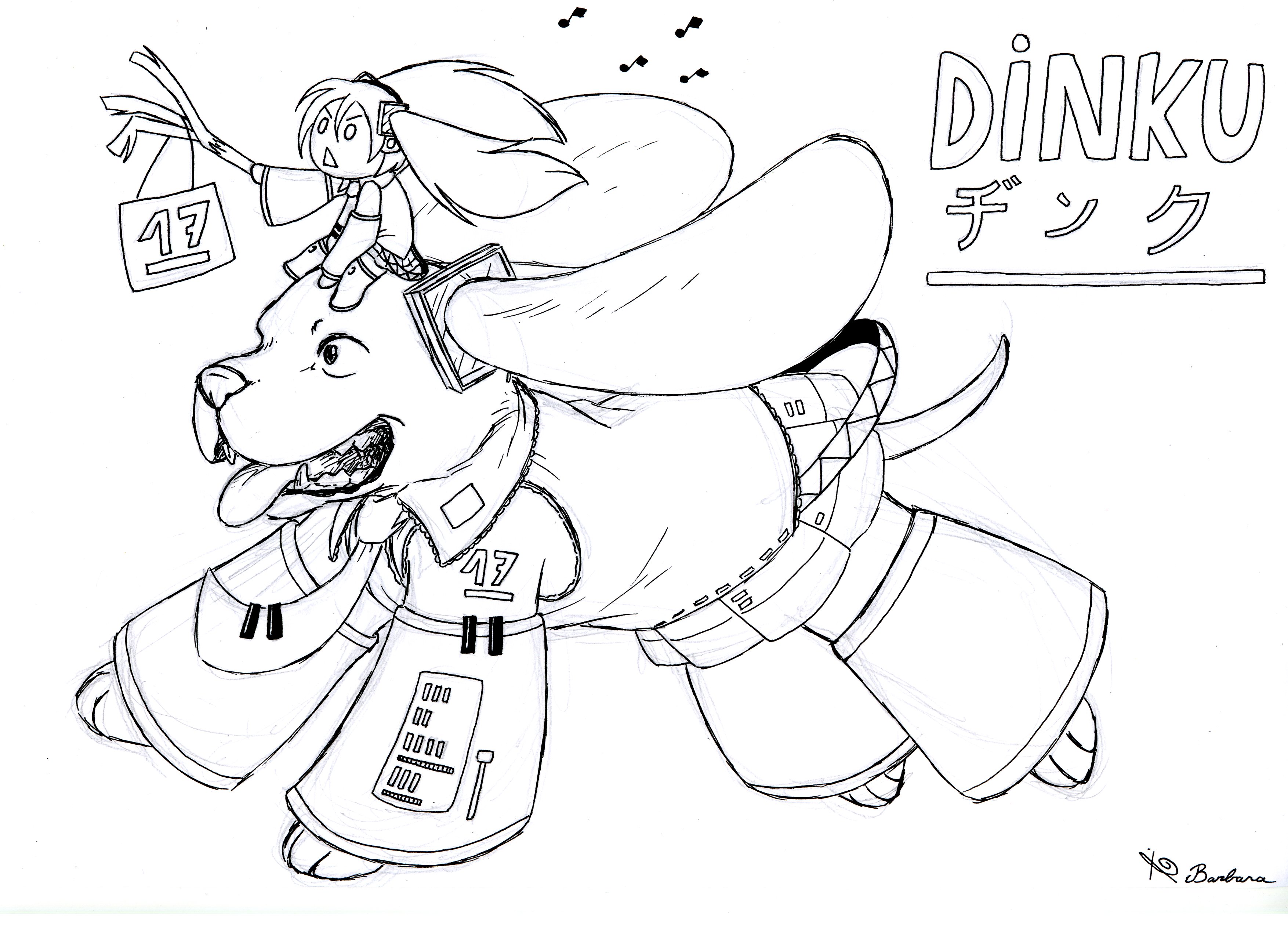 dessin encre dinku