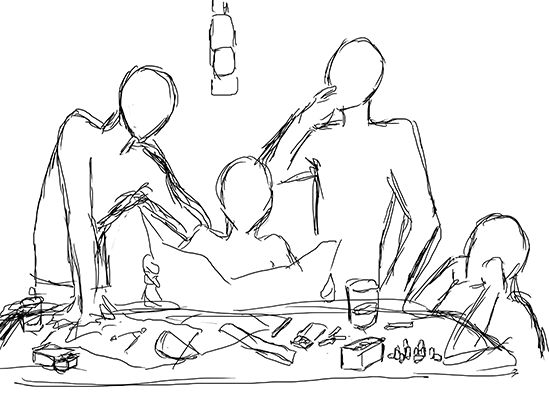dessin photoshop parkour process